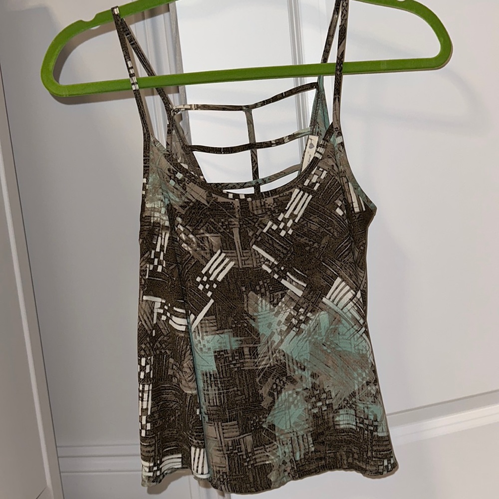 Soprano Aztec print caged back blouse tank